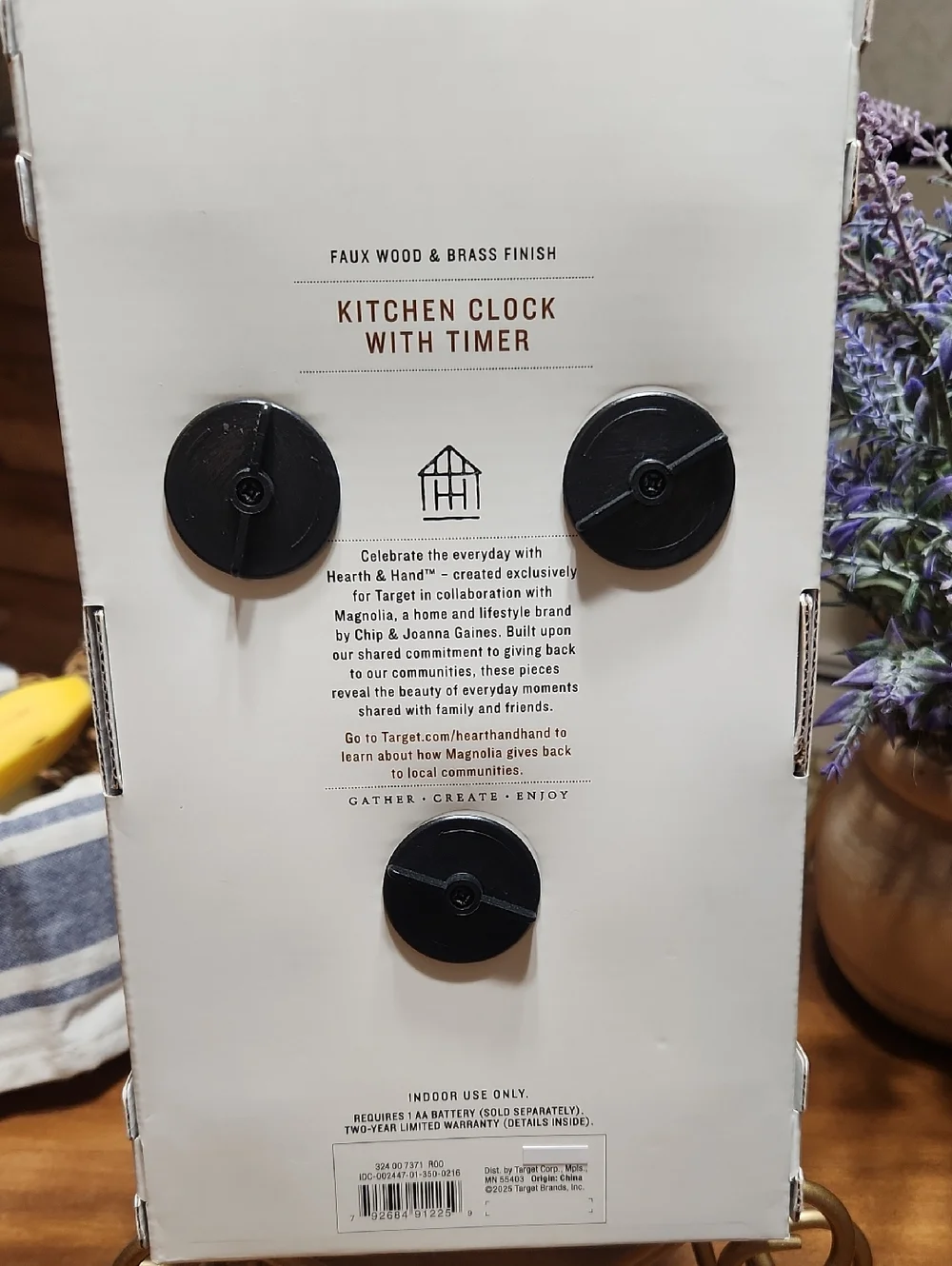 HEARTH&HAND KITCHEN CLOCK with TIMER